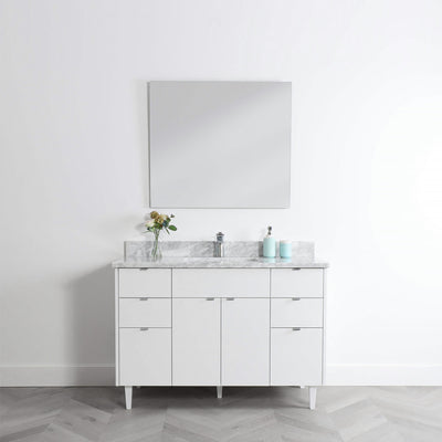 Austin 48", Teodor® Modern Gloss White Vanity
