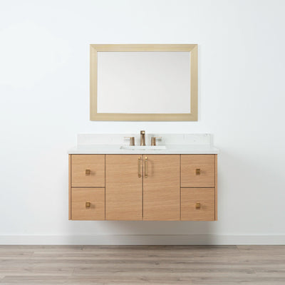 Ashbury 48" Wall Mount Natural White Oak Bathroom Vanity