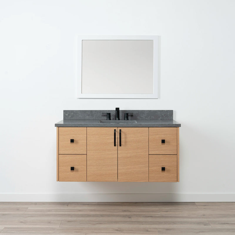 Ashbury 48" Wall Mount Natural White Oak Bathroom Vanity