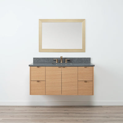 Ashbury 48" Wall Mount Natural White Oak Bathroom Vanity