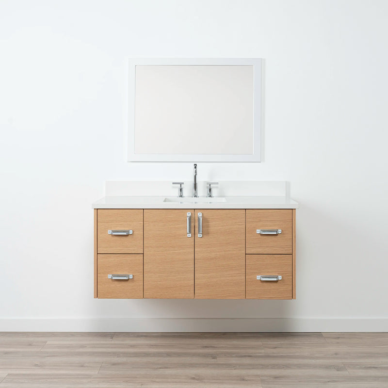 Ashbury 48" Wall Mount Natural White Oak Bathroom Vanity