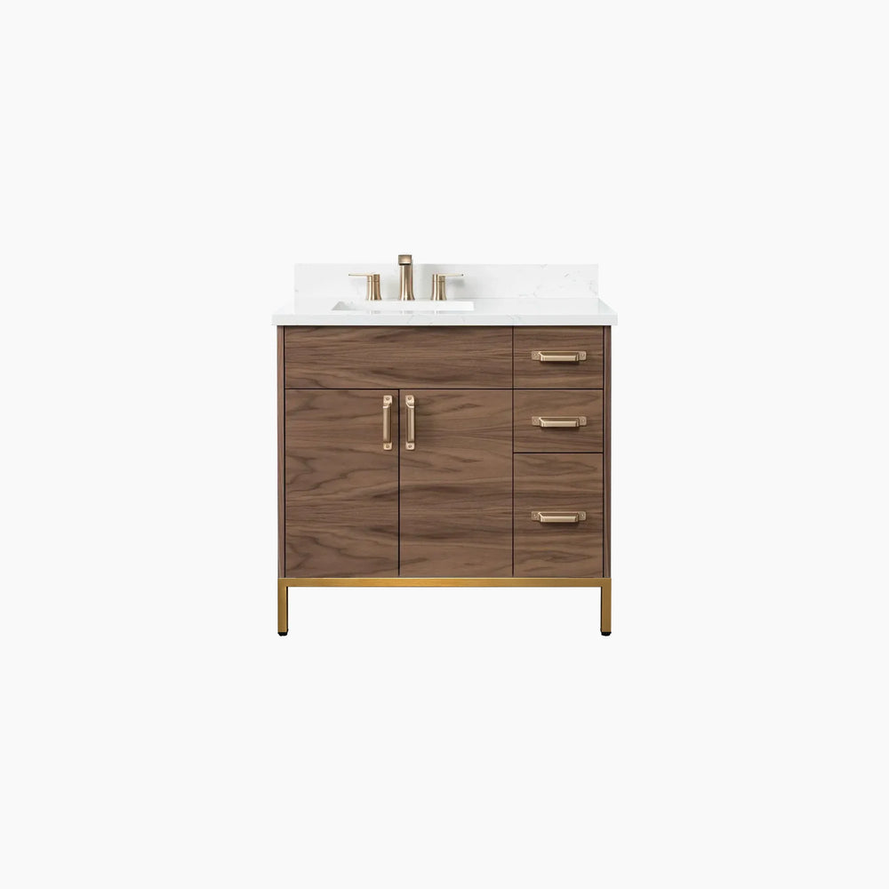 
                  
                    Austin 36" American Black Walnut Bathroom Vanity, Left Sink
                  
                