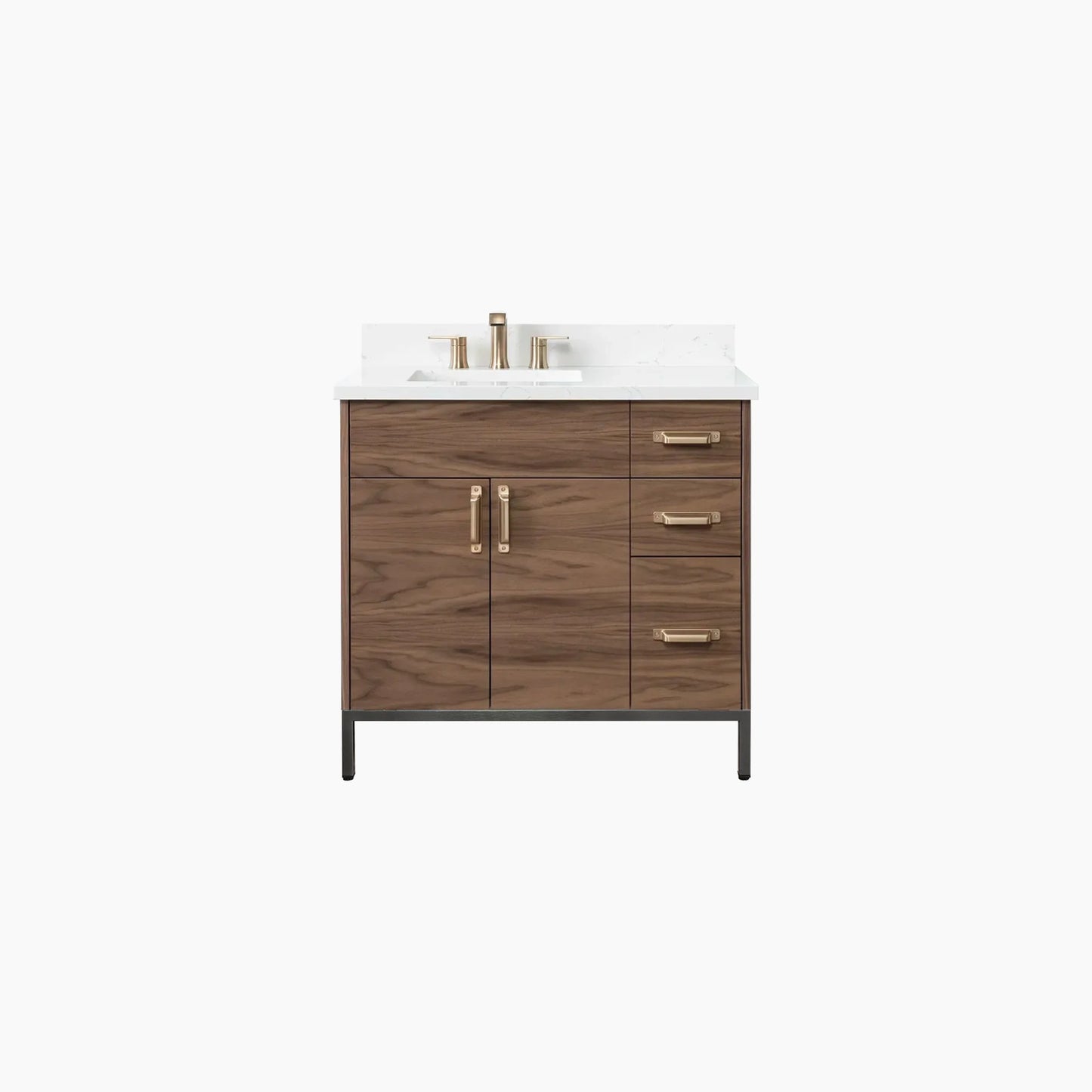 
                  
                    Austin 36" American Black Walnut Bathroom Vanity, Left Sink
                  
                