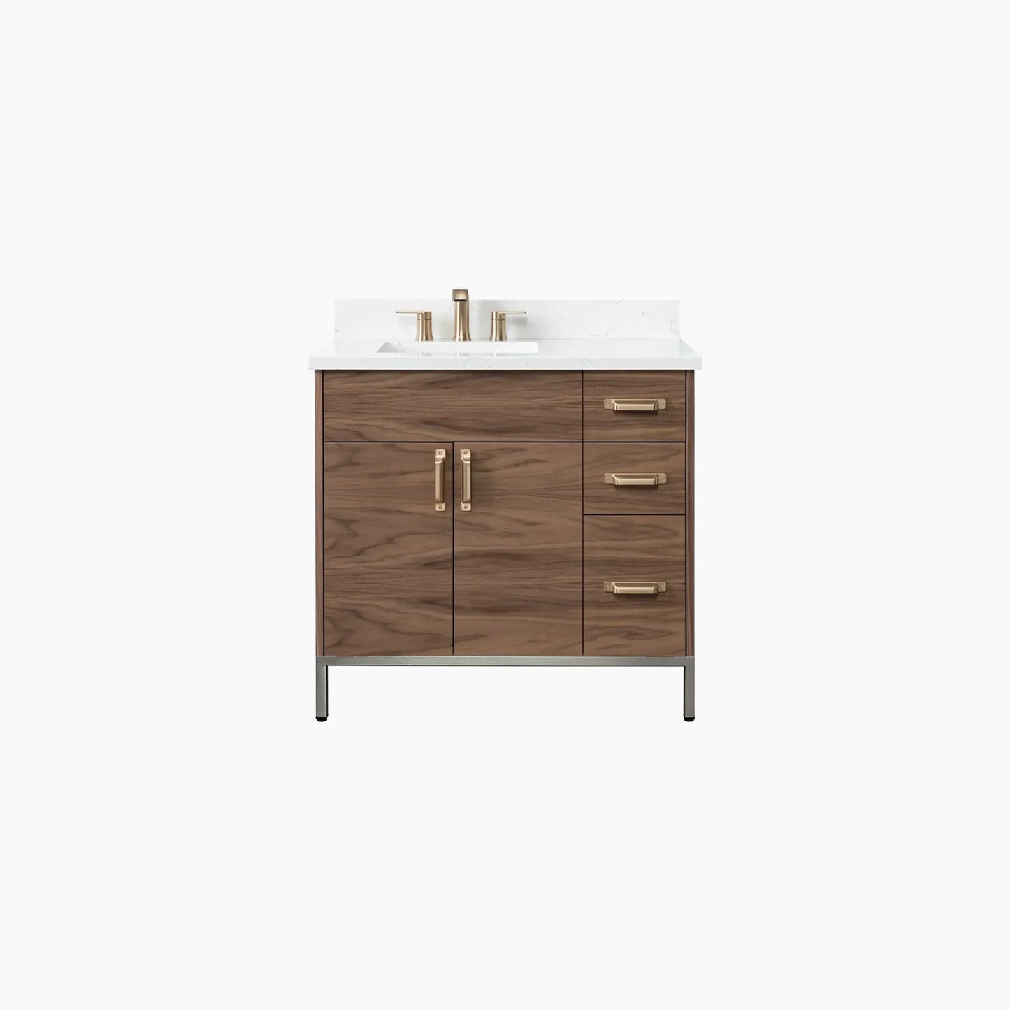 
                  
                    Austin 36" American Black Walnut Bathroom Vanity, Left Sink
                  
                