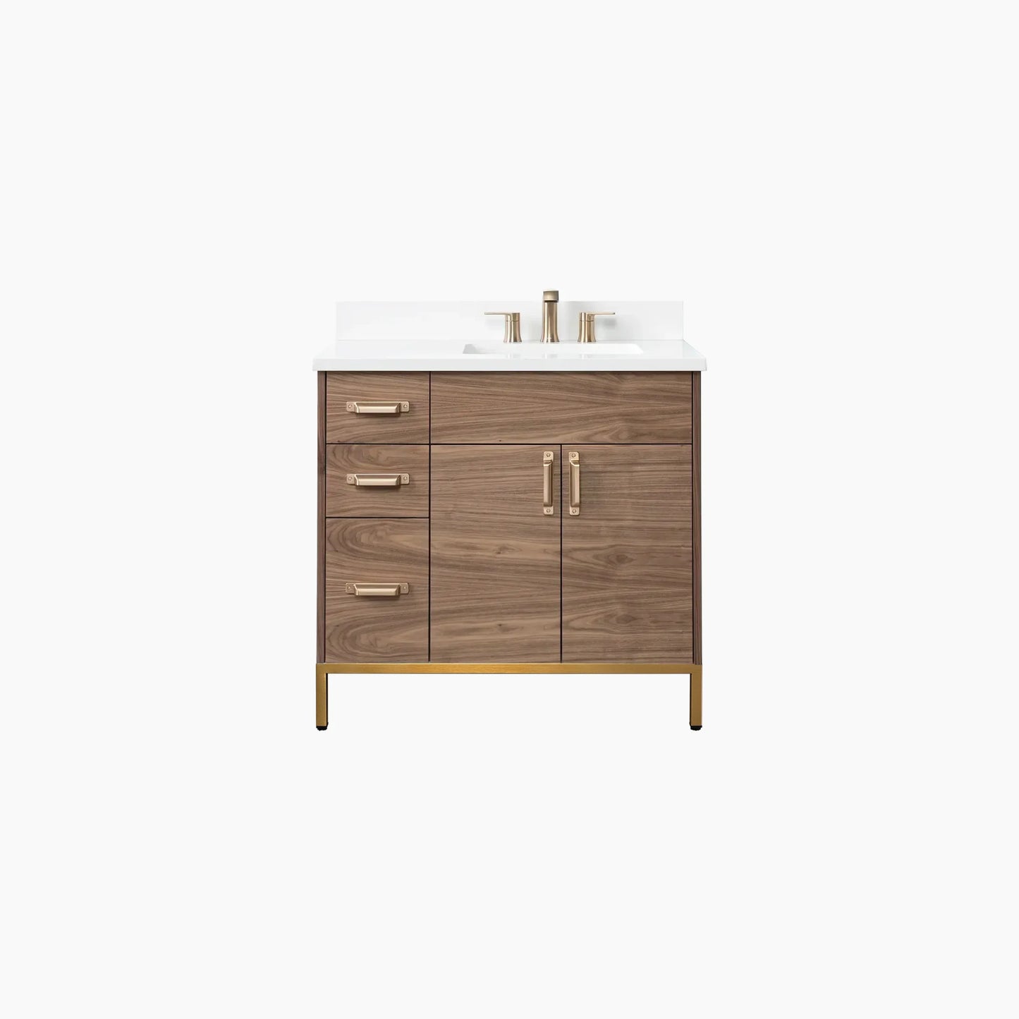 
                  
                    Austin 36" American Black Walnut Bathroom Vanity, Right Sink
                  
                
