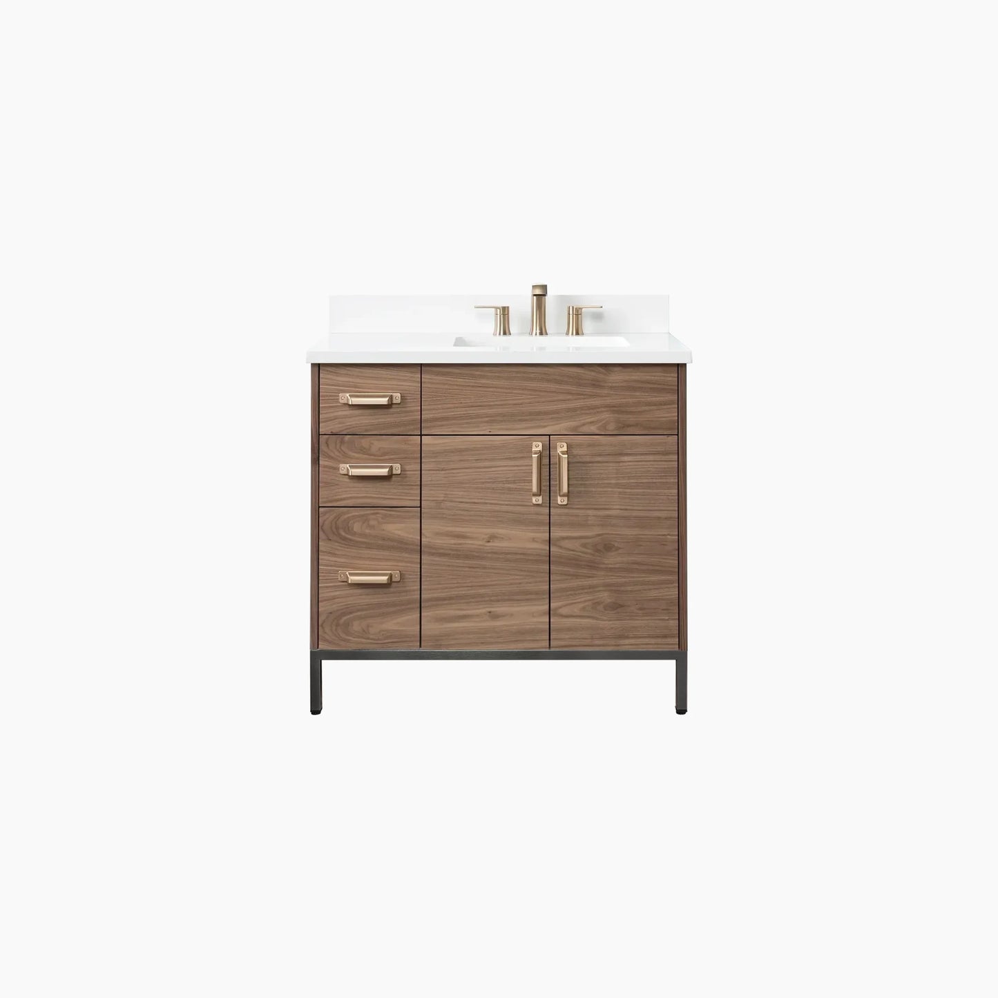 
                  
                    Austin 36" American Black Walnut Bathroom Vanity, Right Sink
                  
                