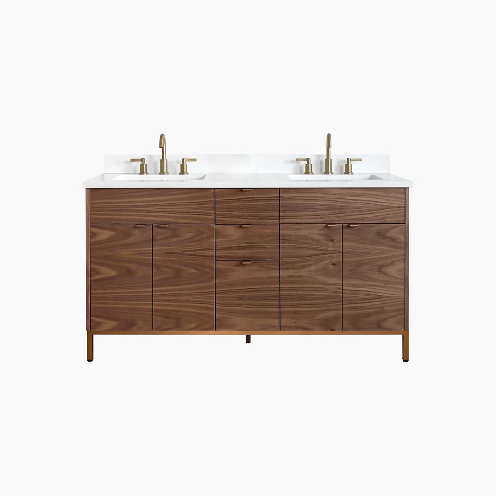 
                  
                    Austin 60" American Black Walnut Bathroom Vanity, Double Sink
                  
                