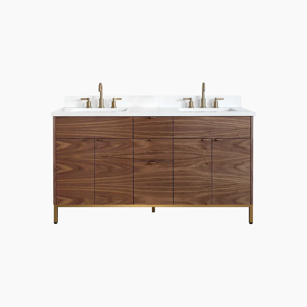 
                  
                    Austin 60" American Black Walnut Bathroom Vanity, Double Sink
                  
                
