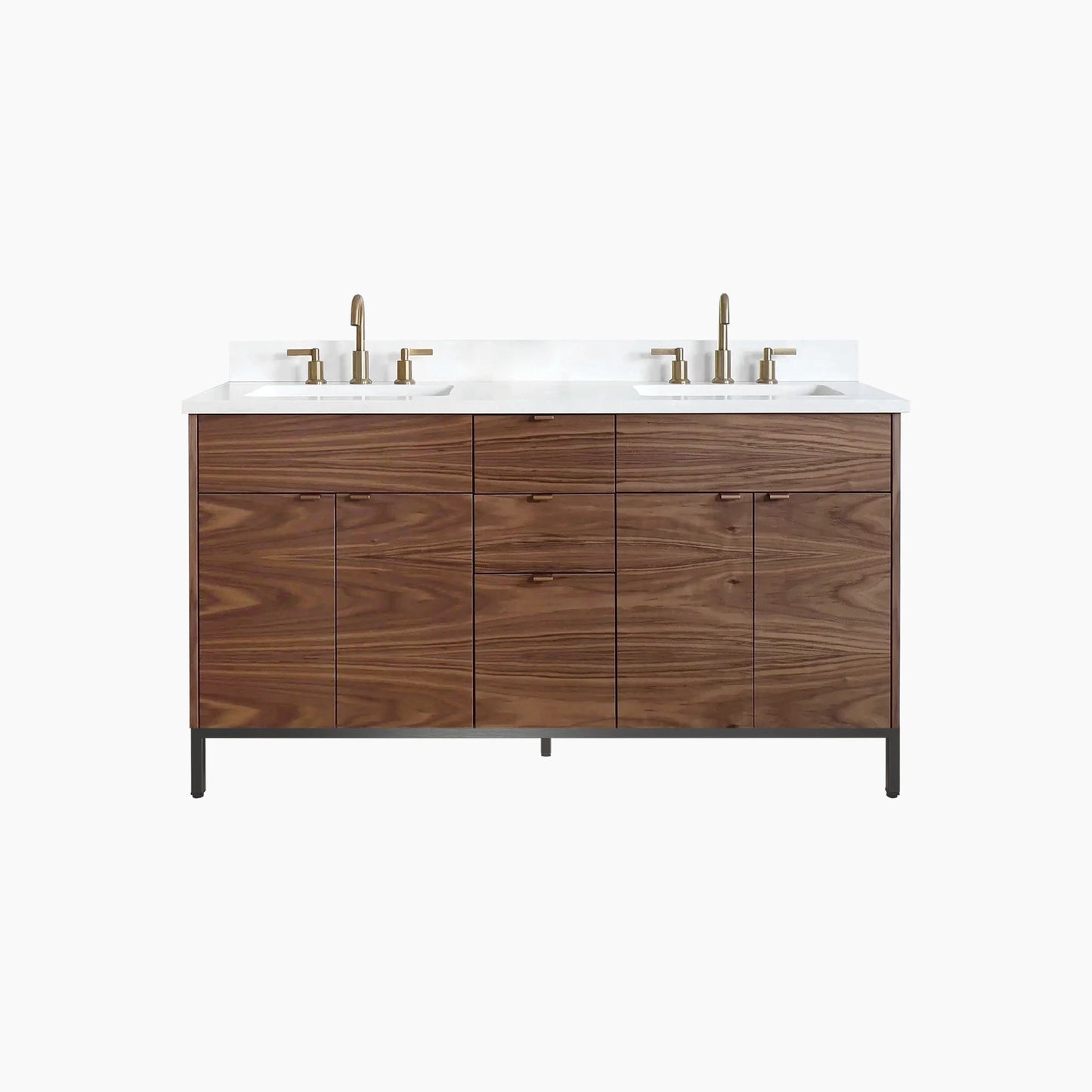 
                  
                    Austin 60" American Black Walnut Bathroom Vanity, Double Sink
                  
                
