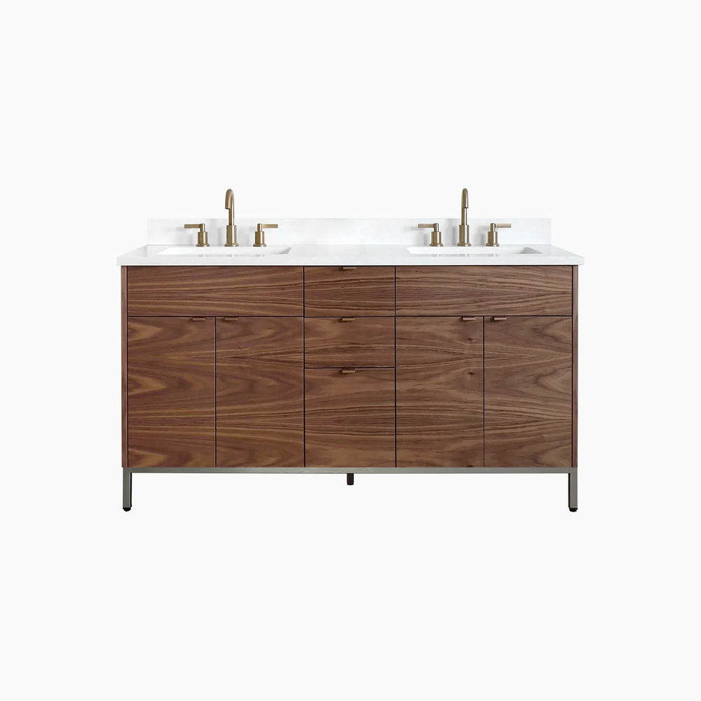 
                  
                    Austin 60" American Black Walnut Bathroom Vanity, Double Sink
                  
                