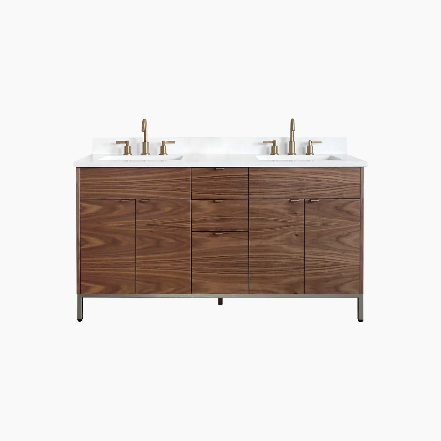 
                  
                    Austin 60" American Black Walnut Bathroom Vanity, Double Sink
                  
                