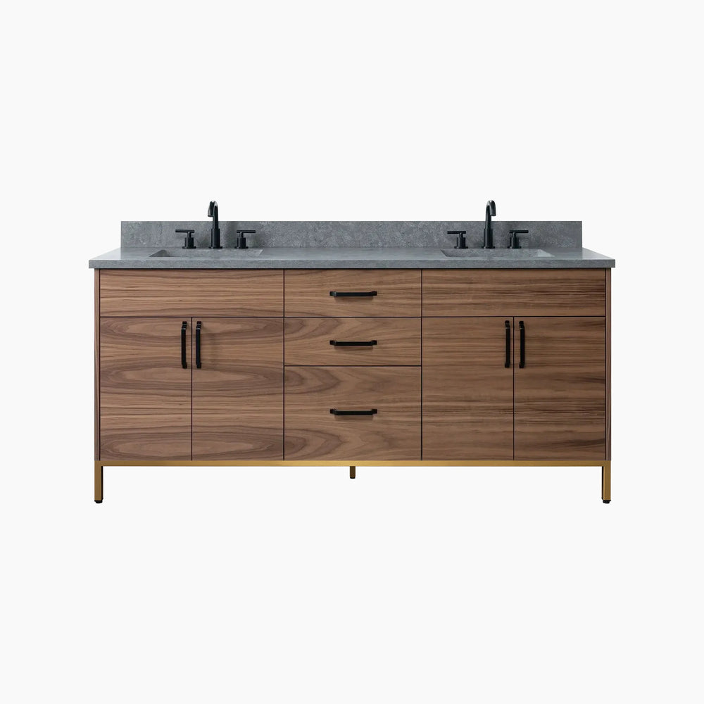 
                  
                    Austin 72" American Black Walnut Bathroom Vanity, Double Sink
                  
                