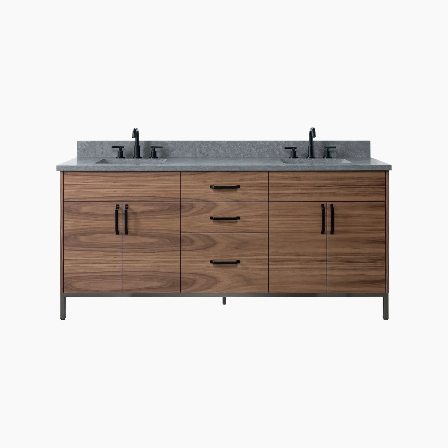 
                  
                    Austin 72" American Black Walnut Bathroom Vanity, Double Sink
                  
                