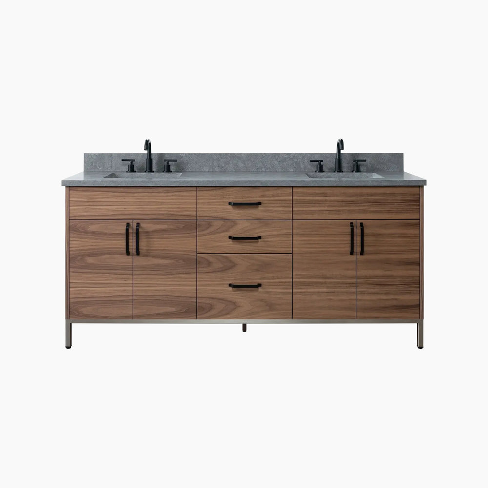 
                  
                    Austin 72" American Black Walnut Bathroom Vanity, Double Sink
                  
                