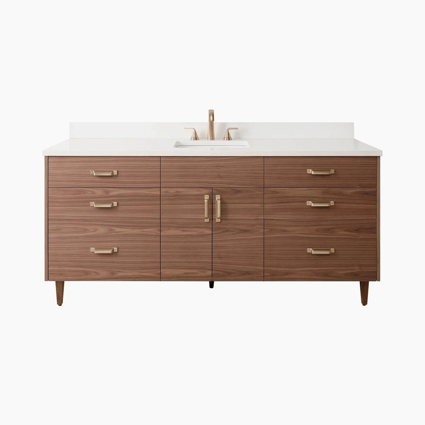 Austin SLIM Stainless 72" American Black Walnut Bathroom Vanity Teodor Bathroom Vanity Canada