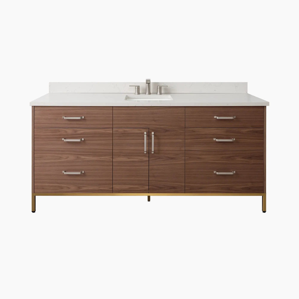 
                  
                    Austin SLIM Stainless 72" American Black Walnut Bathroom Vanity Teodor Bathroom Vanity Canada
                  
                