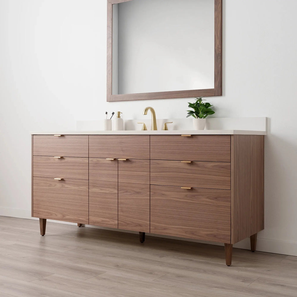 
                  
                    Austin SLIM Stainless 72" American Black Walnut Bathroom Vanity Teodor Bathroom Vanity Canada
                  
                