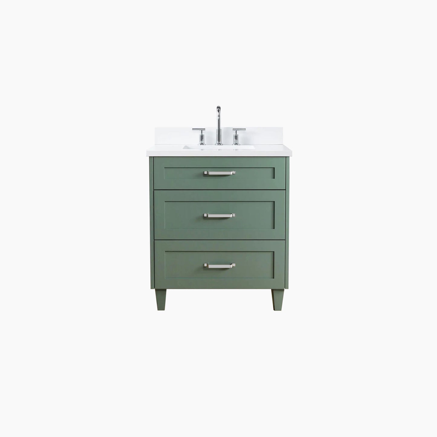 Bridgeport 30" Sage Green Bathroom Vanity - All Drawers