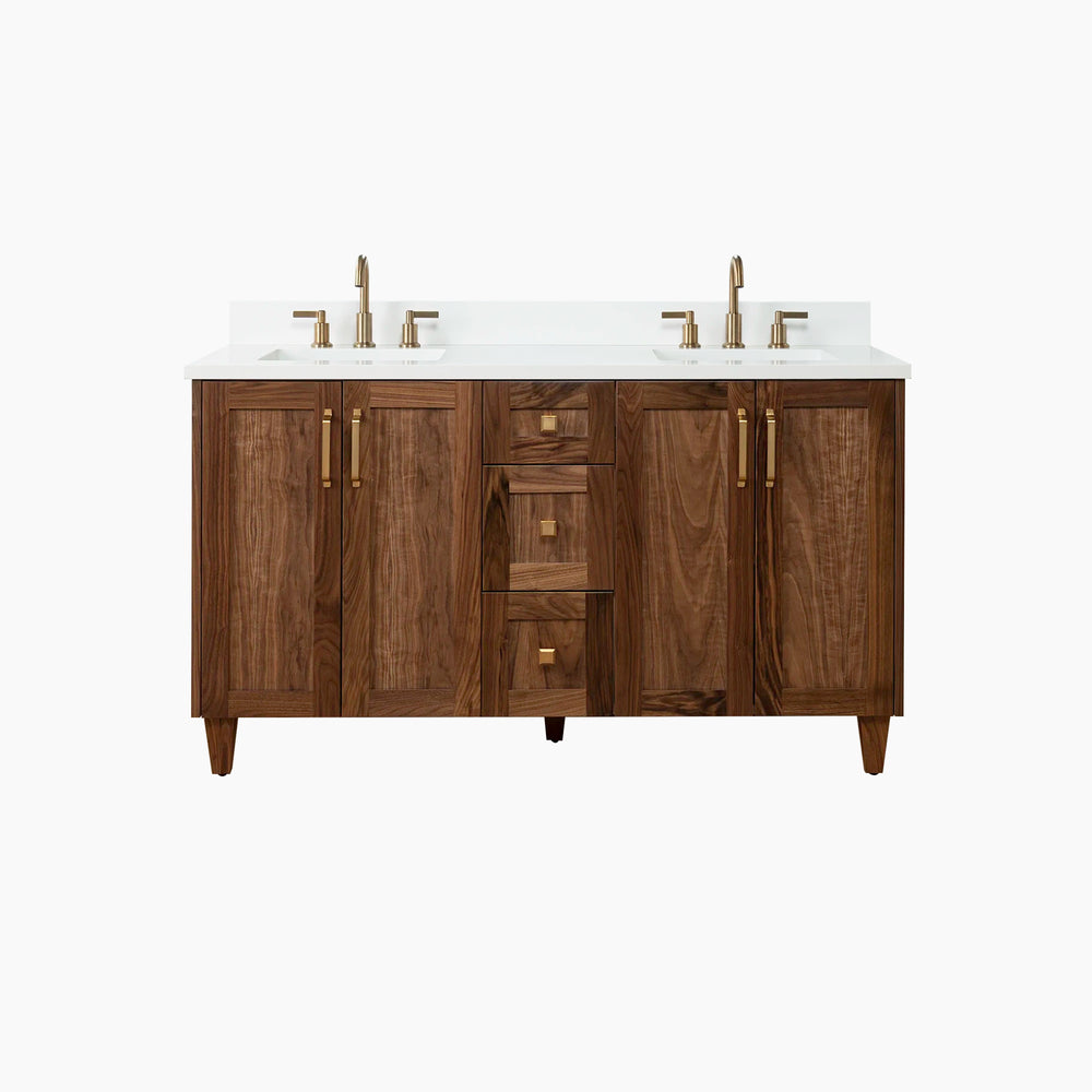 
                  
                    Bridgeport 60" American Black Walnut Bathroom Vanity, Double Sink
                  
                