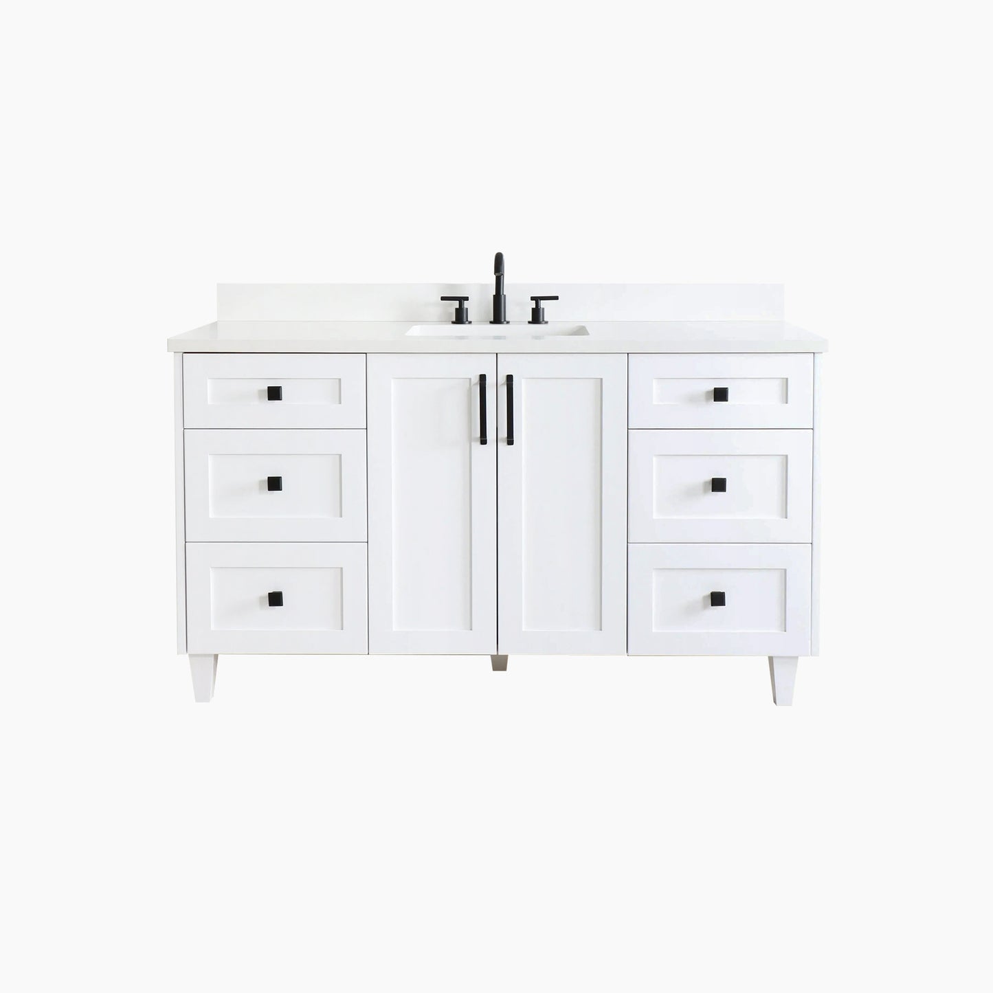 Bridgeport 60" Satin White Bathroom Vanity