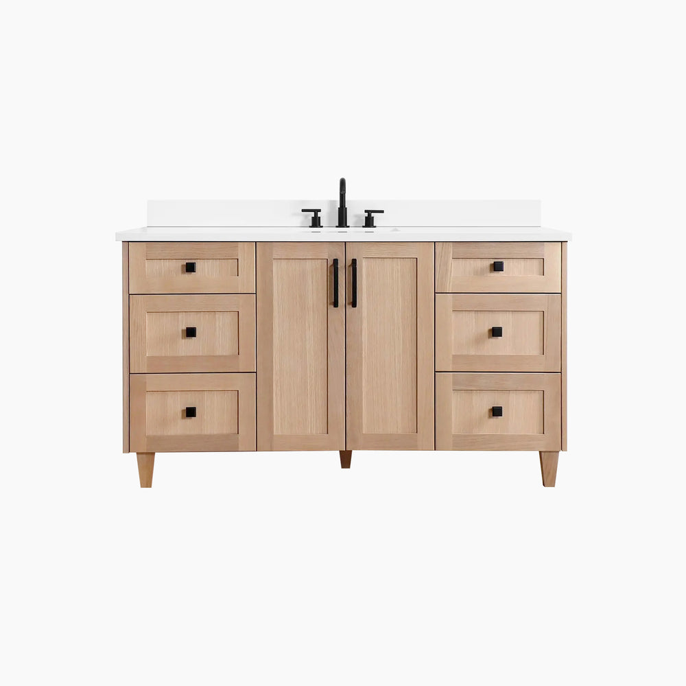 
                  
                    Bridgeport 60" White Oak Bathroom Vanity
                  
                