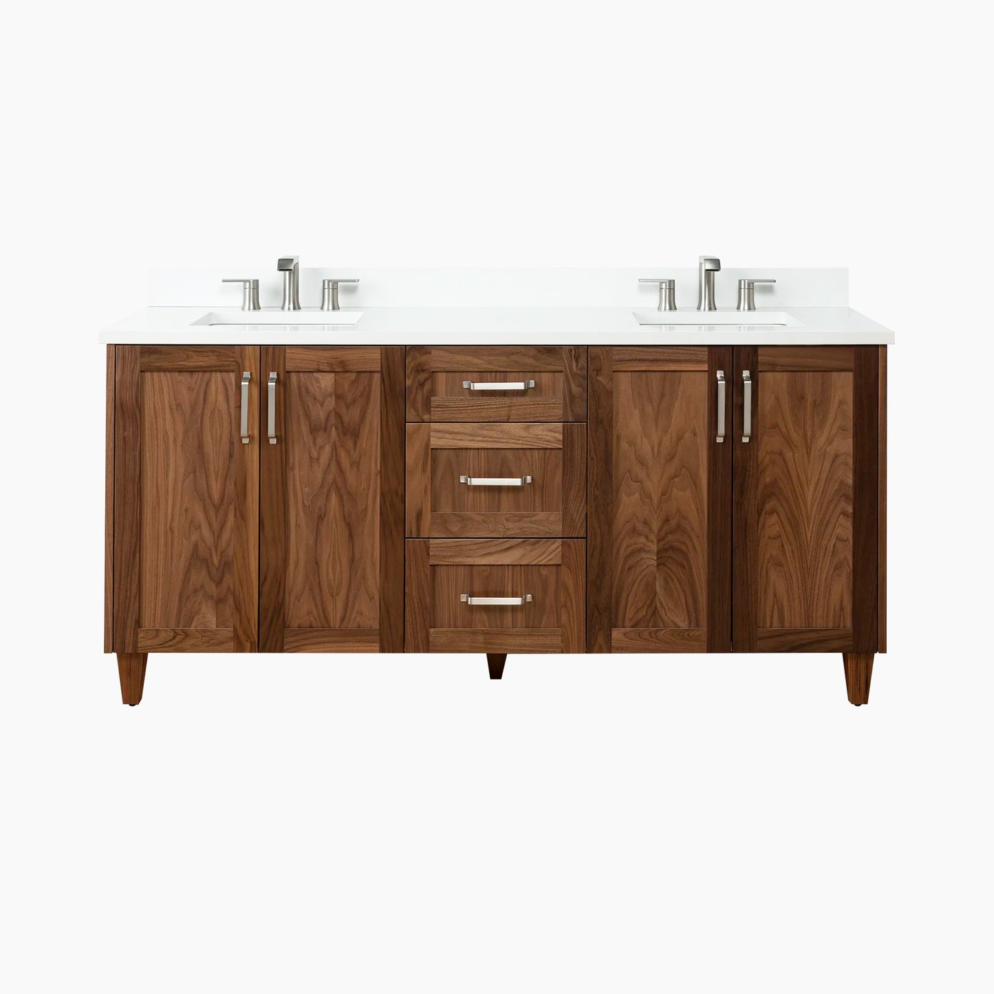 Bridgeport 72" American Black Walnut Bathroom Vanity, Double Sink