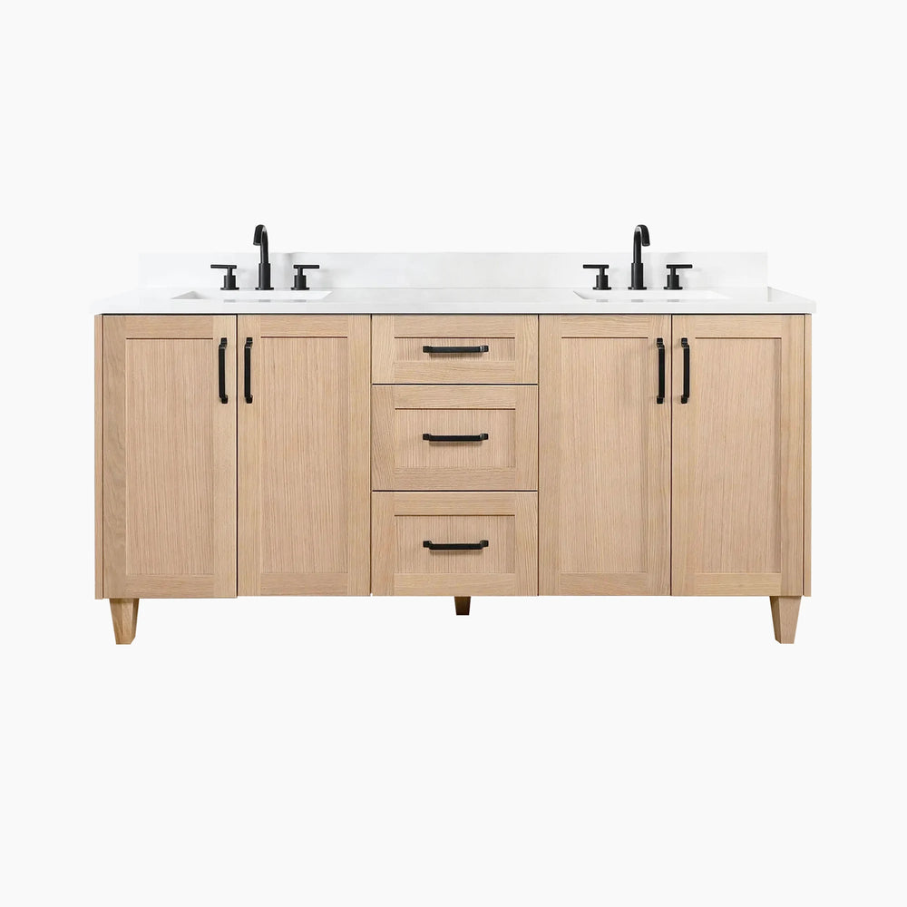 
                  
                    Bridgeport 72" White Oak Bathroom Vanity, Double Sink
                  
                