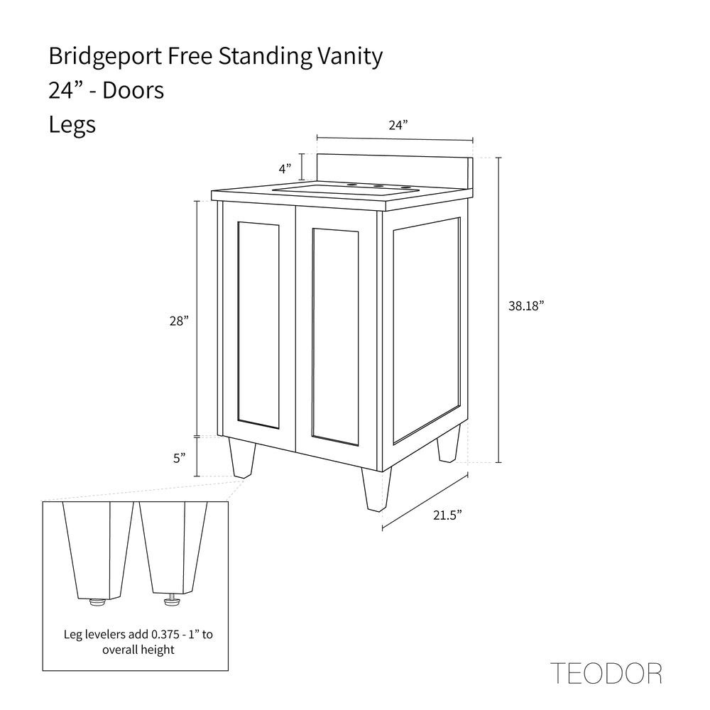 
                  
                    Bridgeport SLIM 24" American Black Walnut Bathroom Vanity Teodor Bathroom Vanity Canada
                  
                