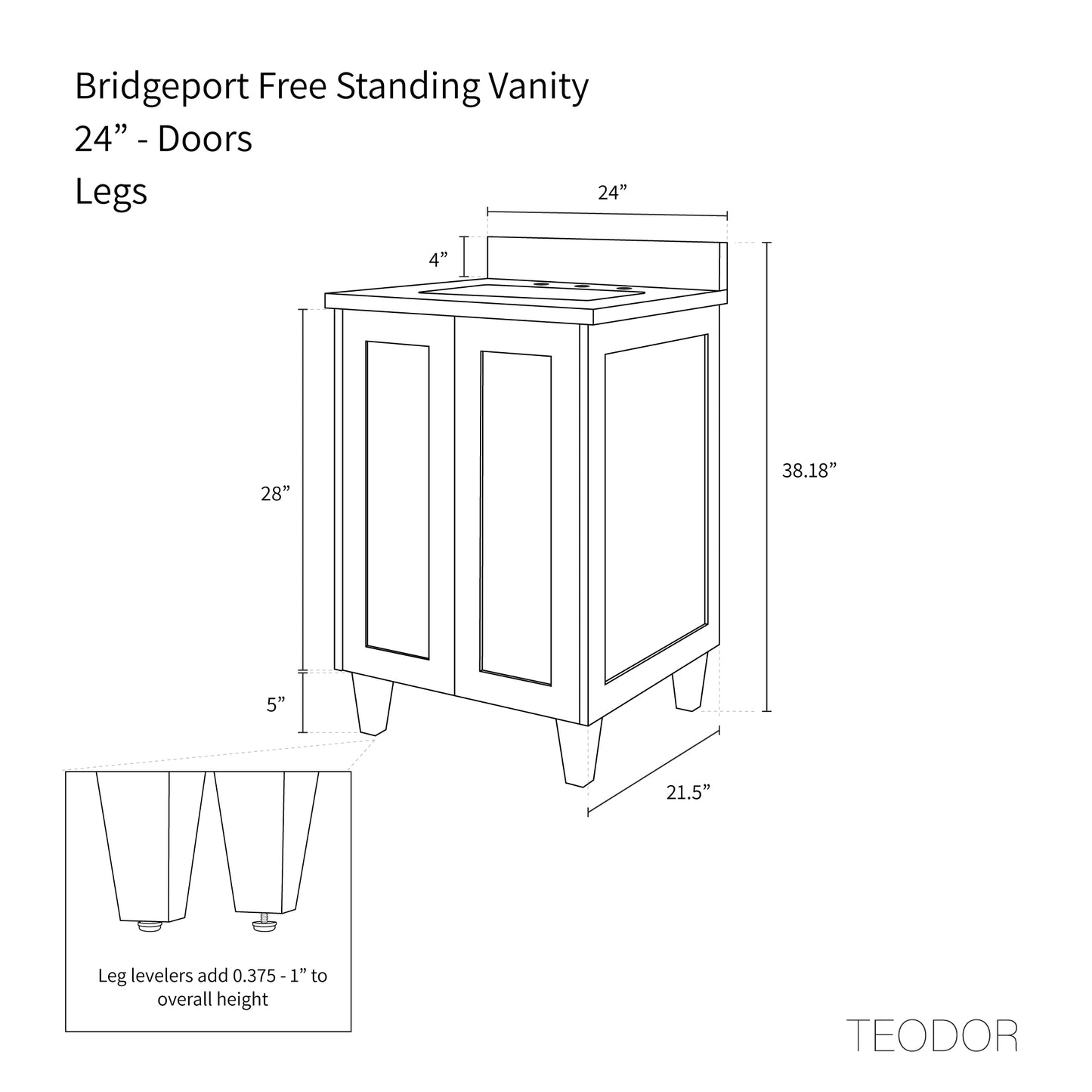 
                  
                    Bridgeport SLIM 24" American Black Walnut Bathroom Vanity Teodor Bathroom Vanity Canada
                  
                