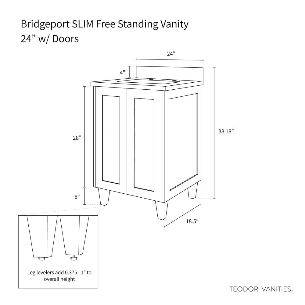 
                  
                    Bridgeport SLIM 24" Satin White Bathroom Vanity
                  
                