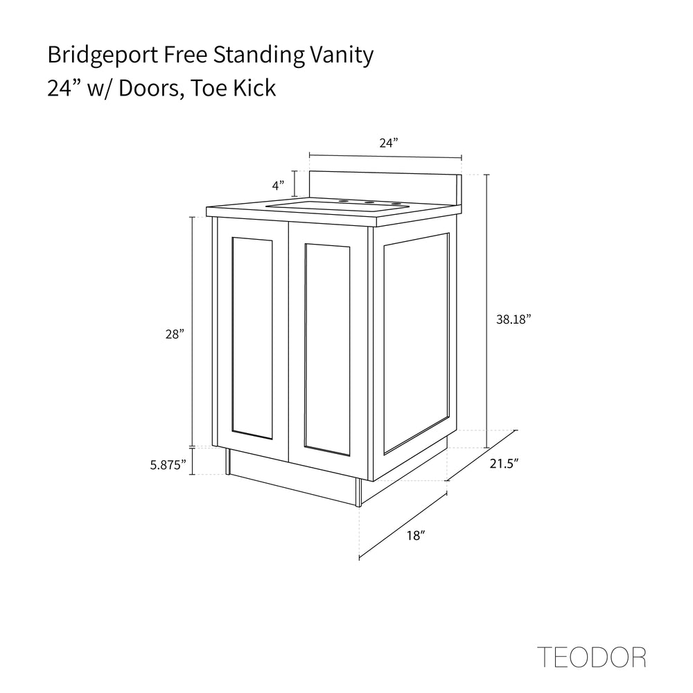 
                  
                    Bridgeport 24" White Oak Bathroom Vanity
                  
                