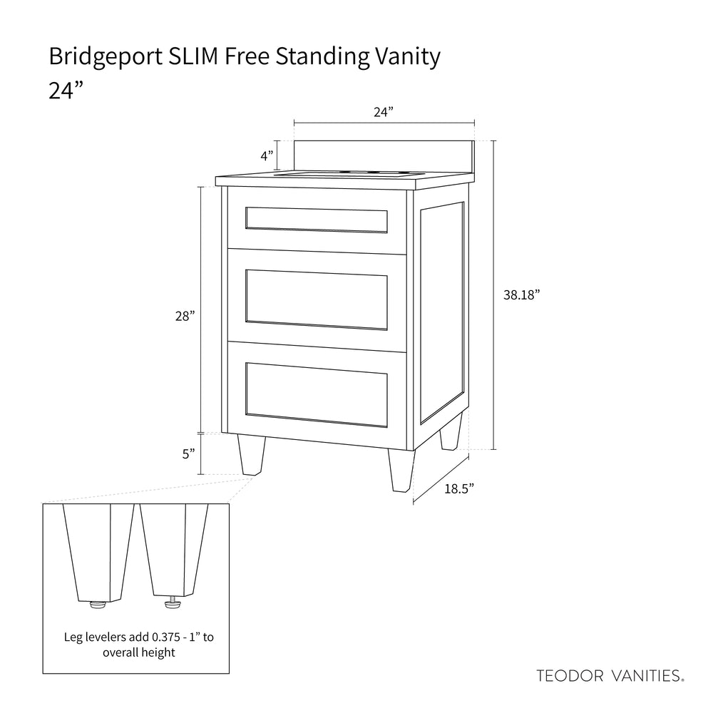 
                  
                    Bridgeport SLIM 24" Satin White Bathroom Vanity
                  
                