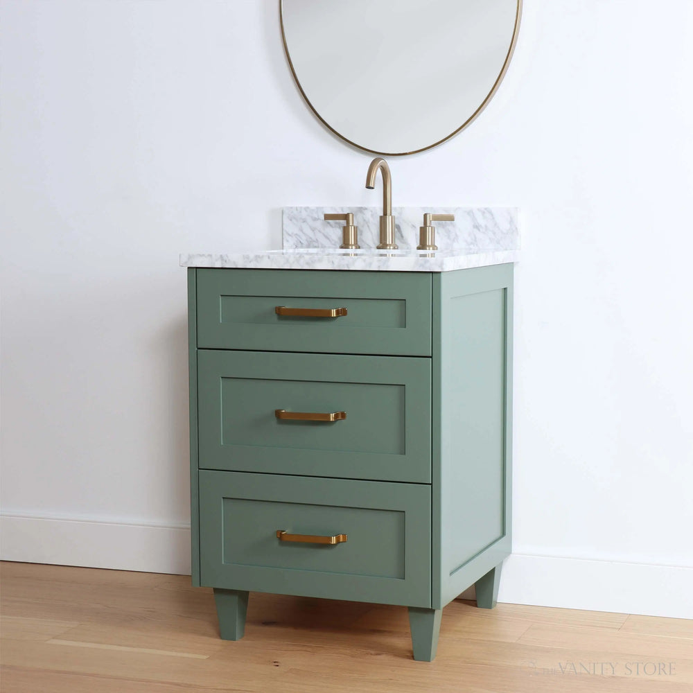 
                  
                    Bridgeport 24" Sage Green Bathroom Vanity - All Drawers
                  
                