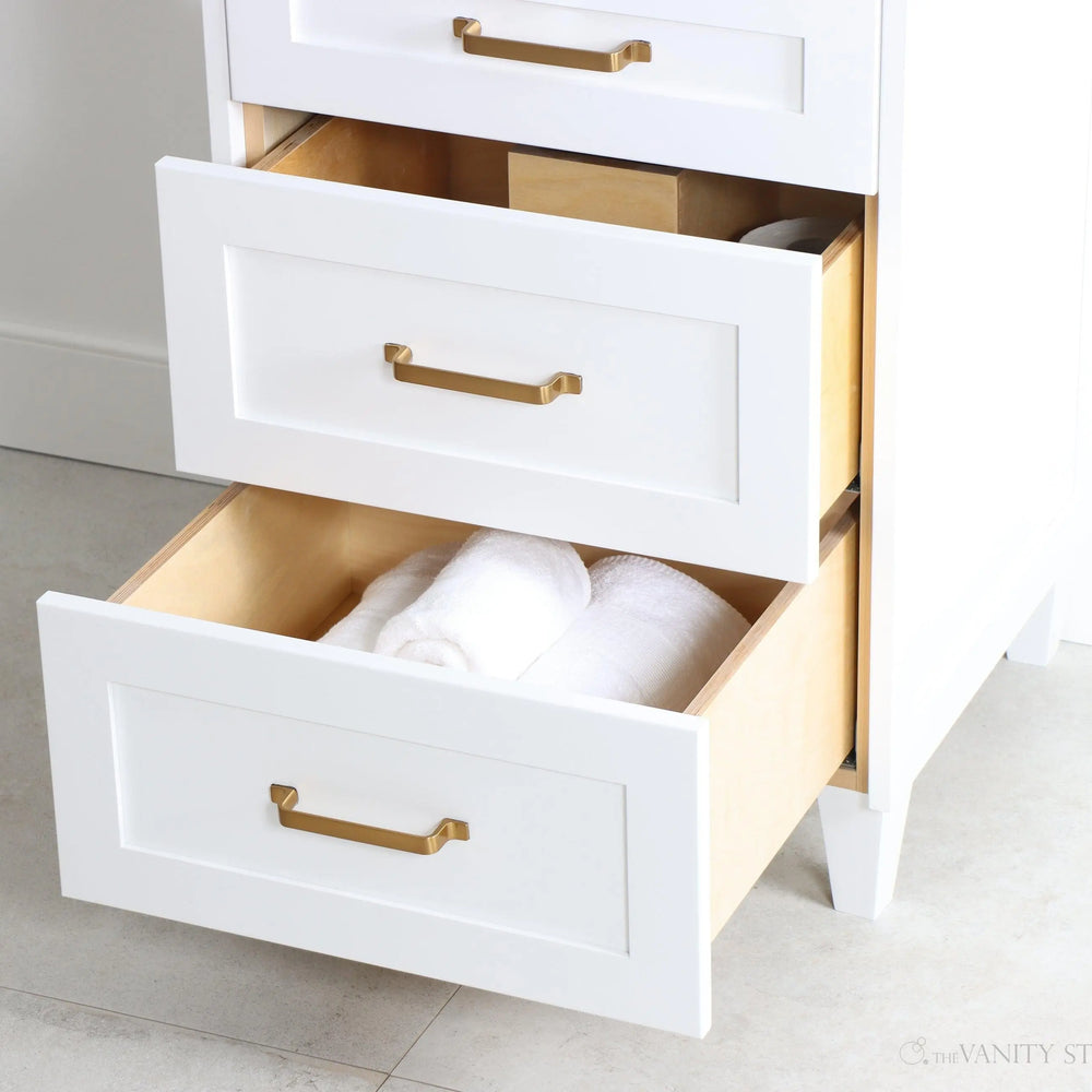 
                  
                    Bridgeport 24" Satin White Bathroom Vanity - All Drawers
                  
                