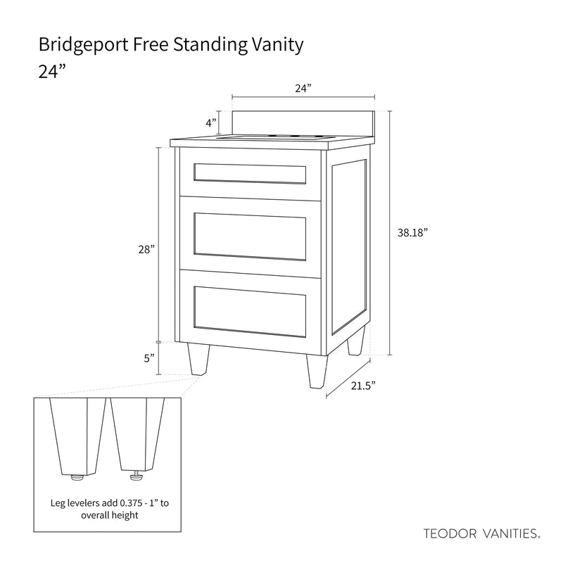 Bridgeport 24", Teodor® White Oak Vanity Teodor Bathroom VanityCanada