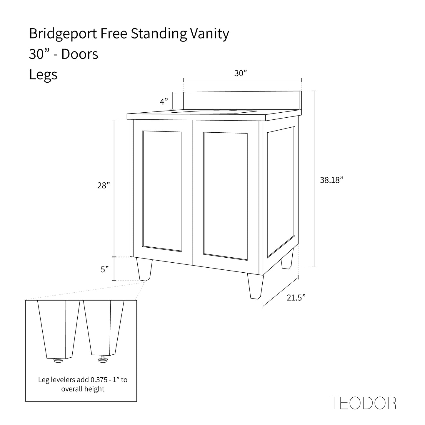 
                  
                    Bridgeport SLIM 30" American Black Walnut Bathroom Vanity Teodor Bathroom Vanity Canada
                  
                