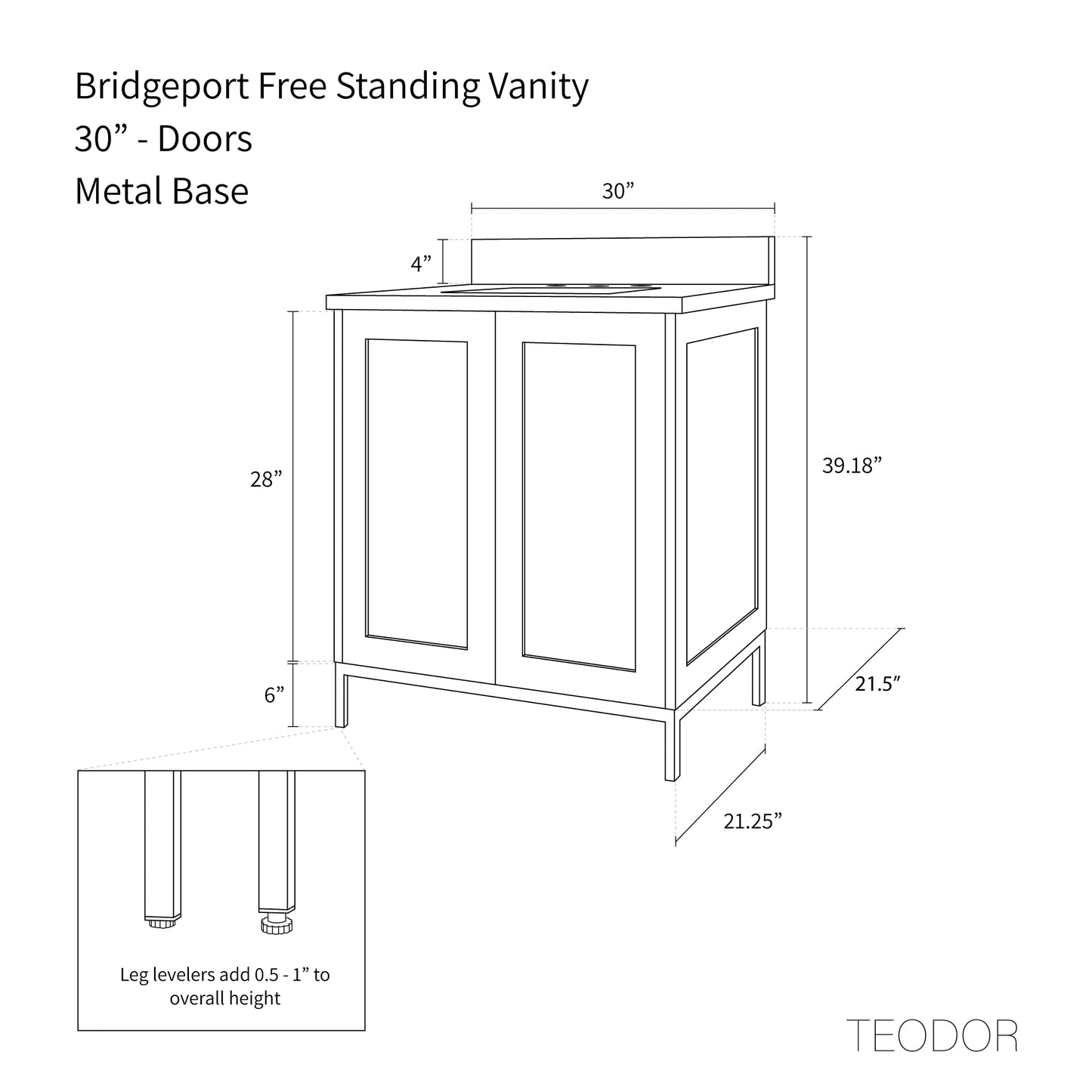 
                  
                    Bridgeport 30" White Oak Bathroom Vanity
                  
                