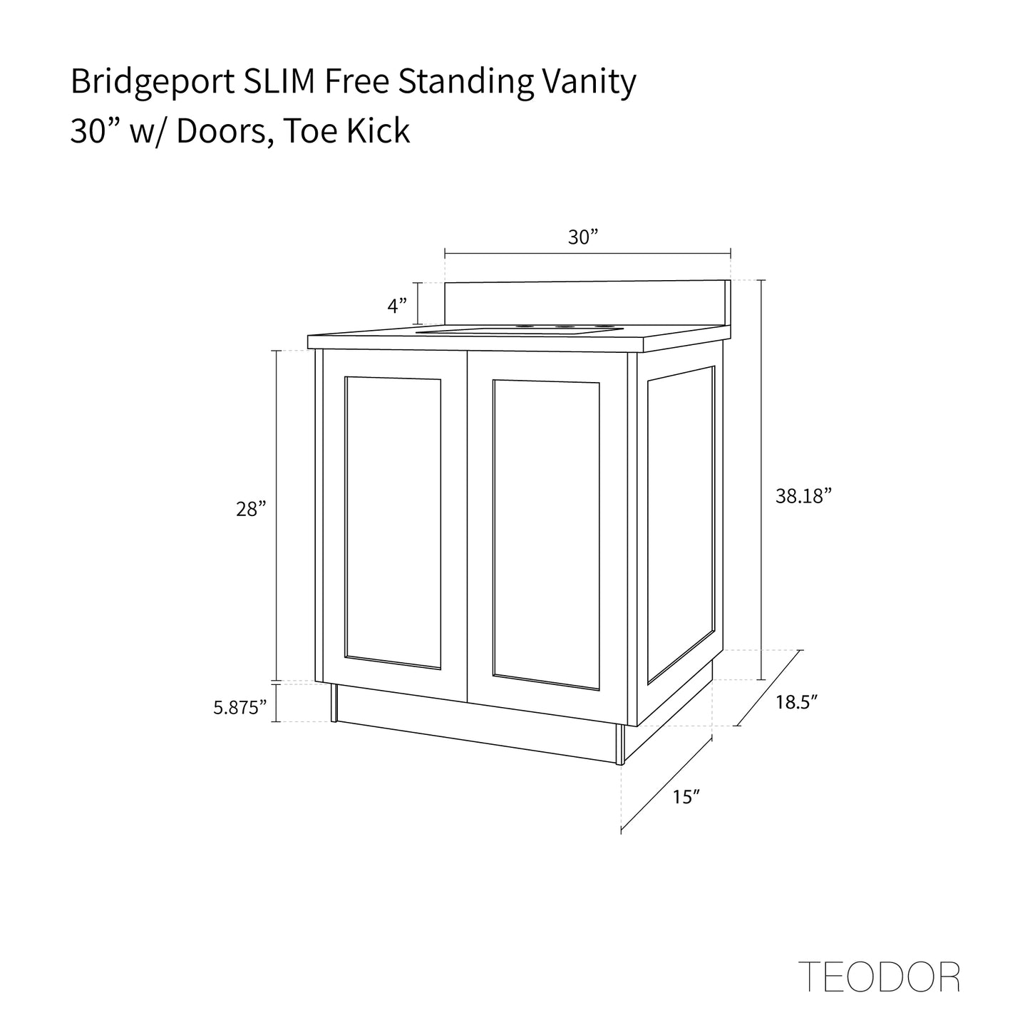 
                  
                    Bridgeport SLIM 30" American Black Walnut Bathroom Vanity
                  
                
