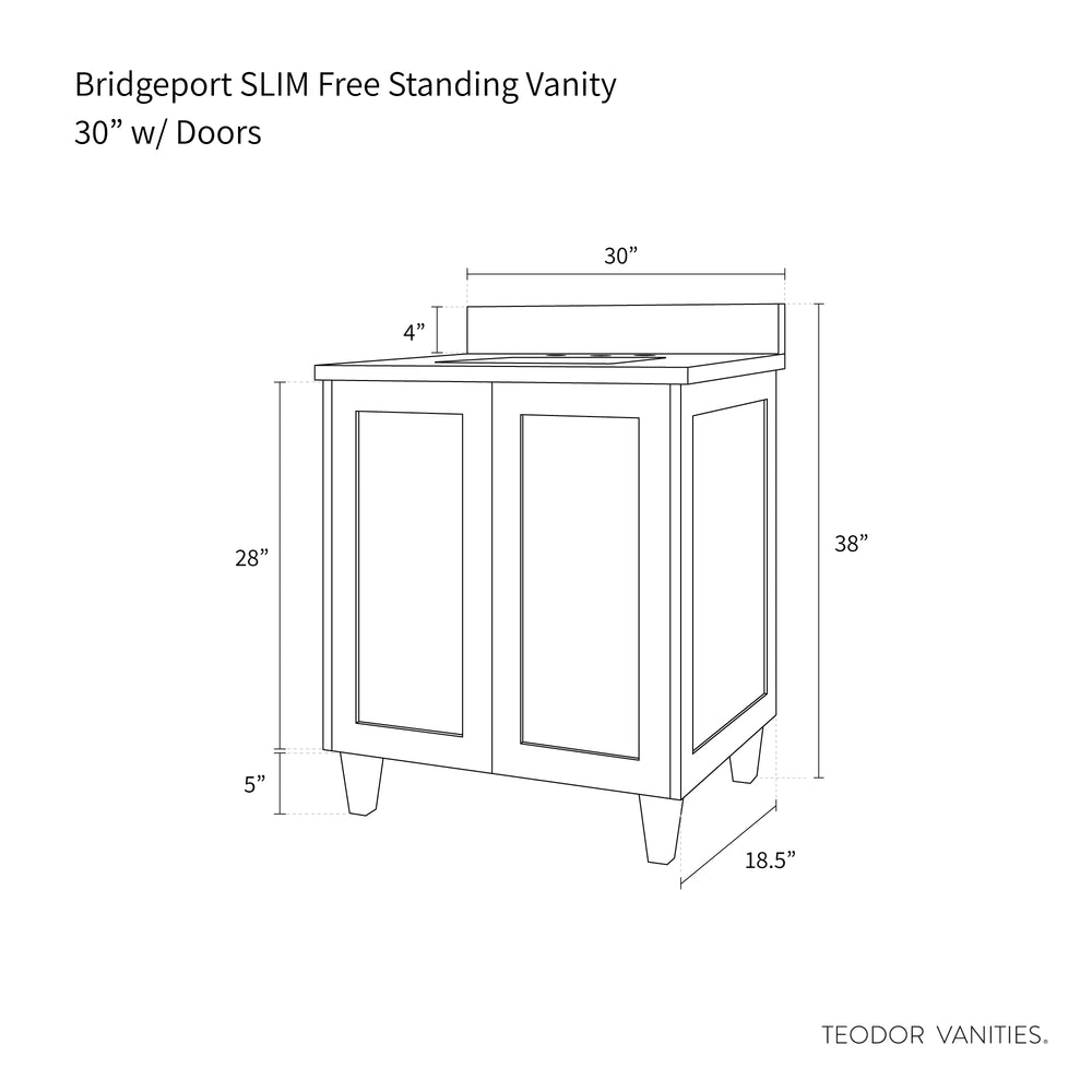 
                  
                    Bridgeport SLIM 30" Satin White Bathroom Vanity
                  
                