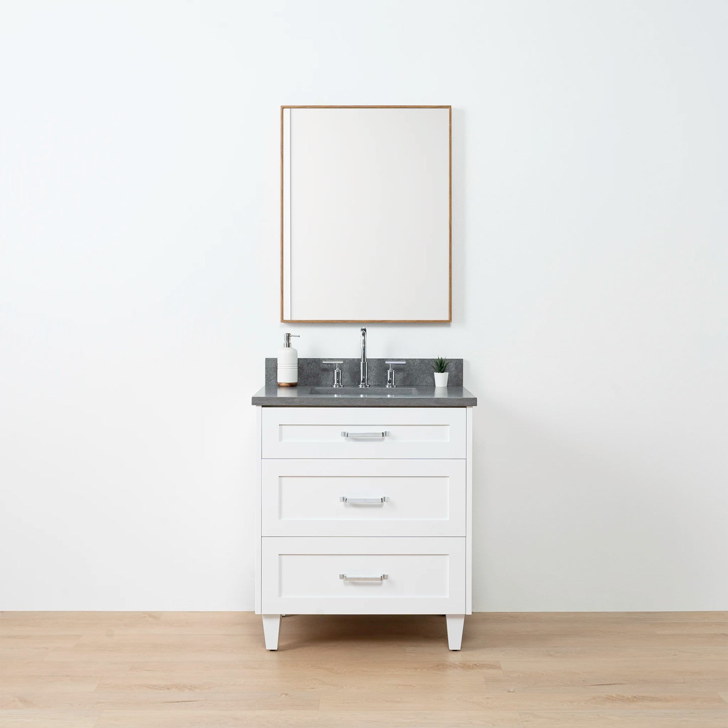 Bridgeport 30" Satin White Bathroom Vanity - All Drawers