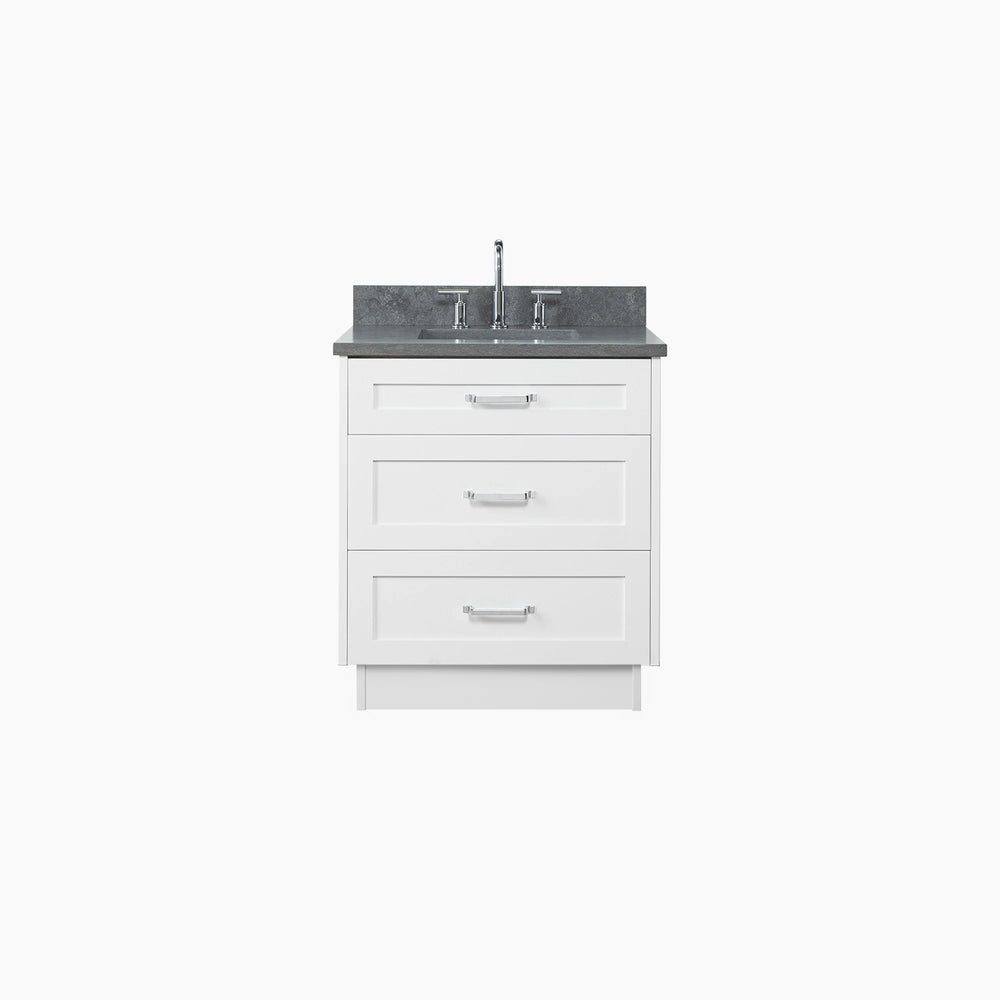 
                  
                    Bridgeport 30" Satin White Bathroom Vanity - All Drawers
                  
                
