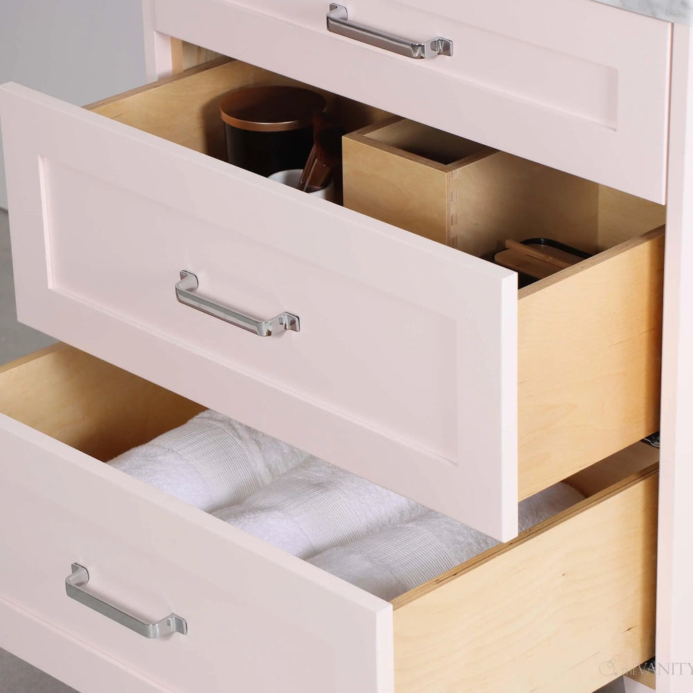 
                  
                    Bridgeport 30" Champagne Pink Bathroom Vanity - All Drawers
                  
                
