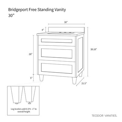 Bridgeport 30", Teodor® White Oak Vanity Teodor Bathroom VanityCanada
