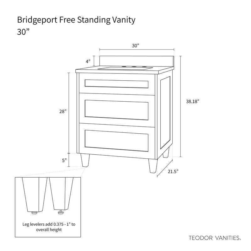 Bridgeport 30", Teodor® White Oak Vanity Teodor Bathroom VanityCanada