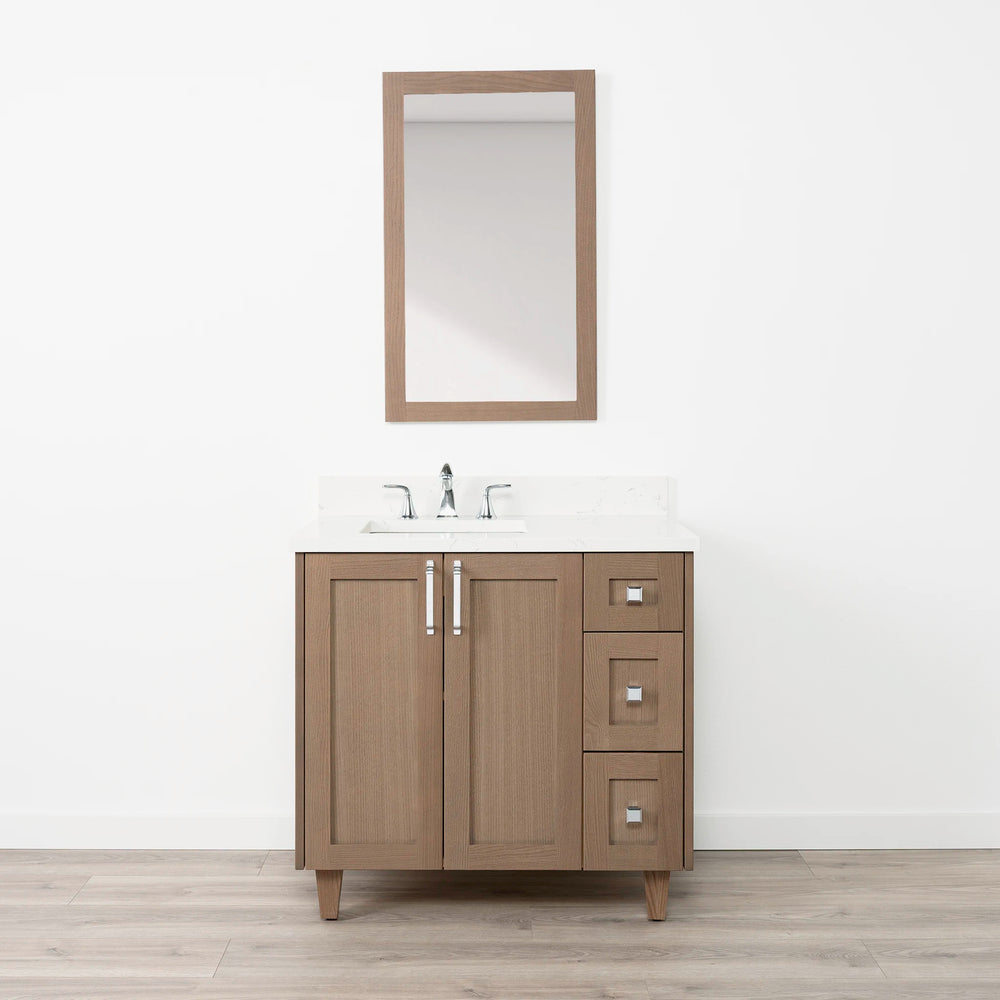 
                  
                    Bridgeport 36" Almond Coast Bathroom Vanity, Left Sink
                  
                