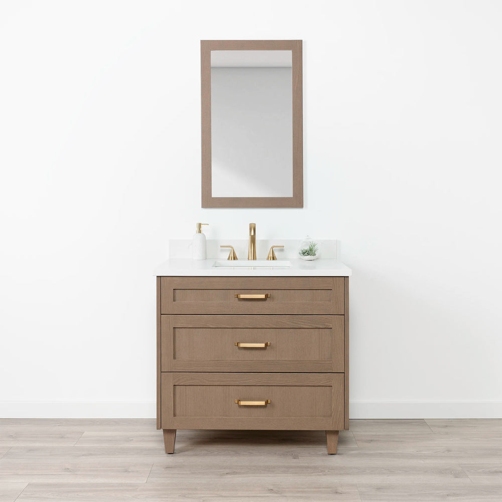 Bridgeport 36" Almond Coast Bathroom Vanity - All Drawers