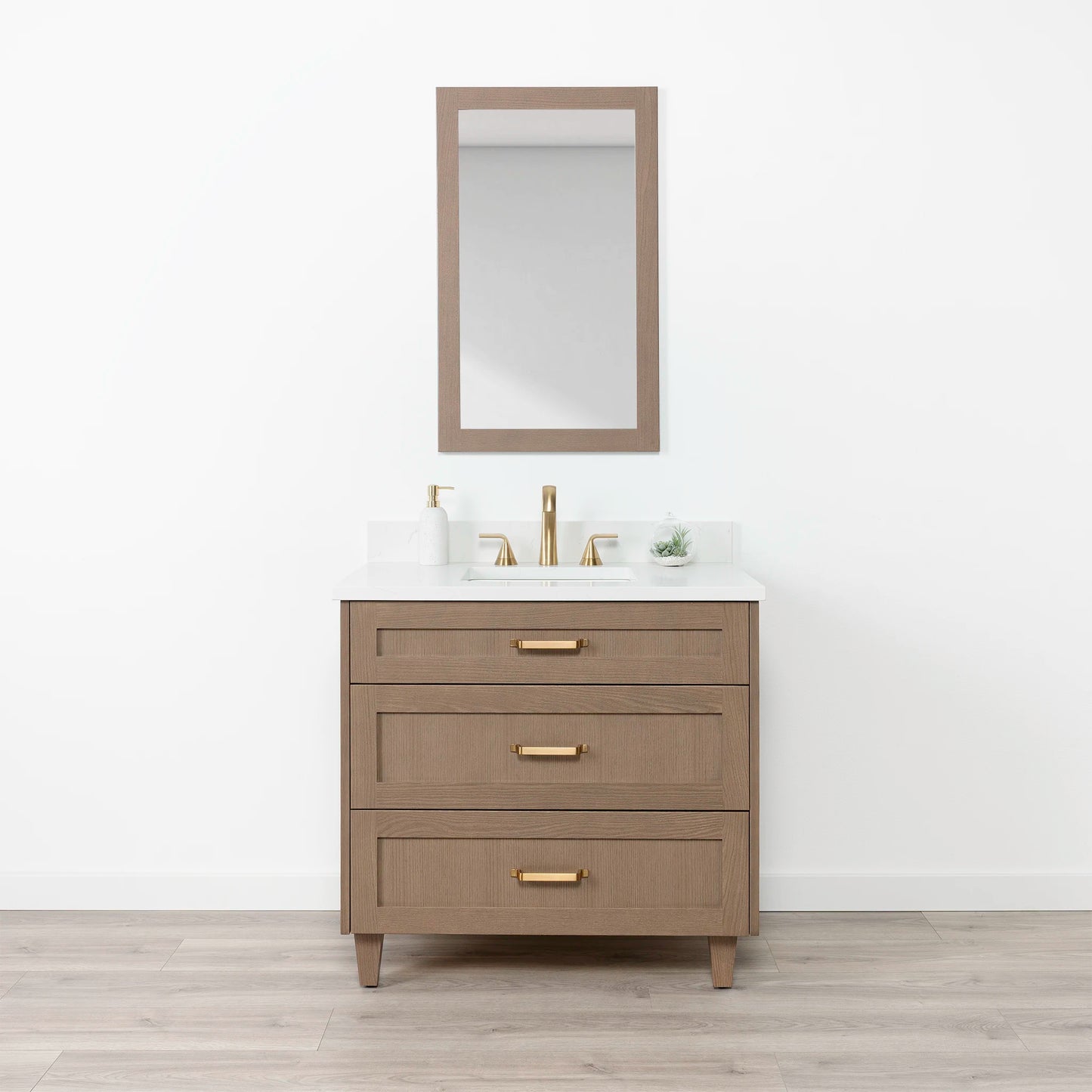 Bridgeport 36" Almond Coast Bathroom Vanity w/ Drawers