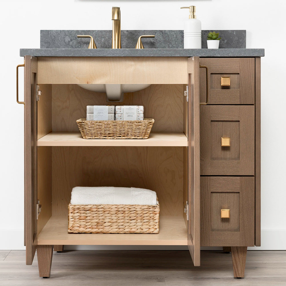 
                  
                    Bridgeport 36" Almond Coast Bathroom Vanity, Left Sink
                  
                