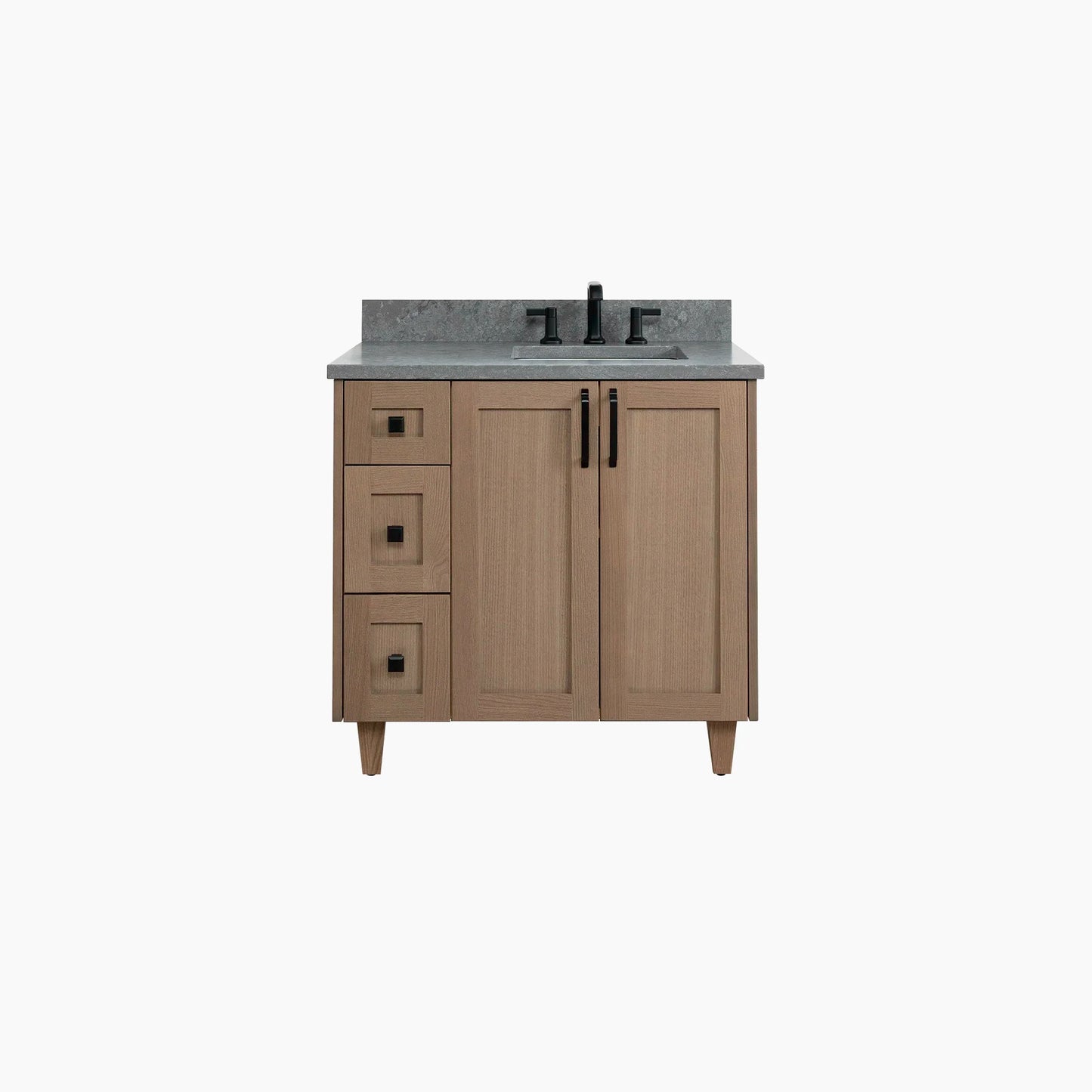 Bridgeport 36" Almond Coast Bathroom Vanity, Right Sink