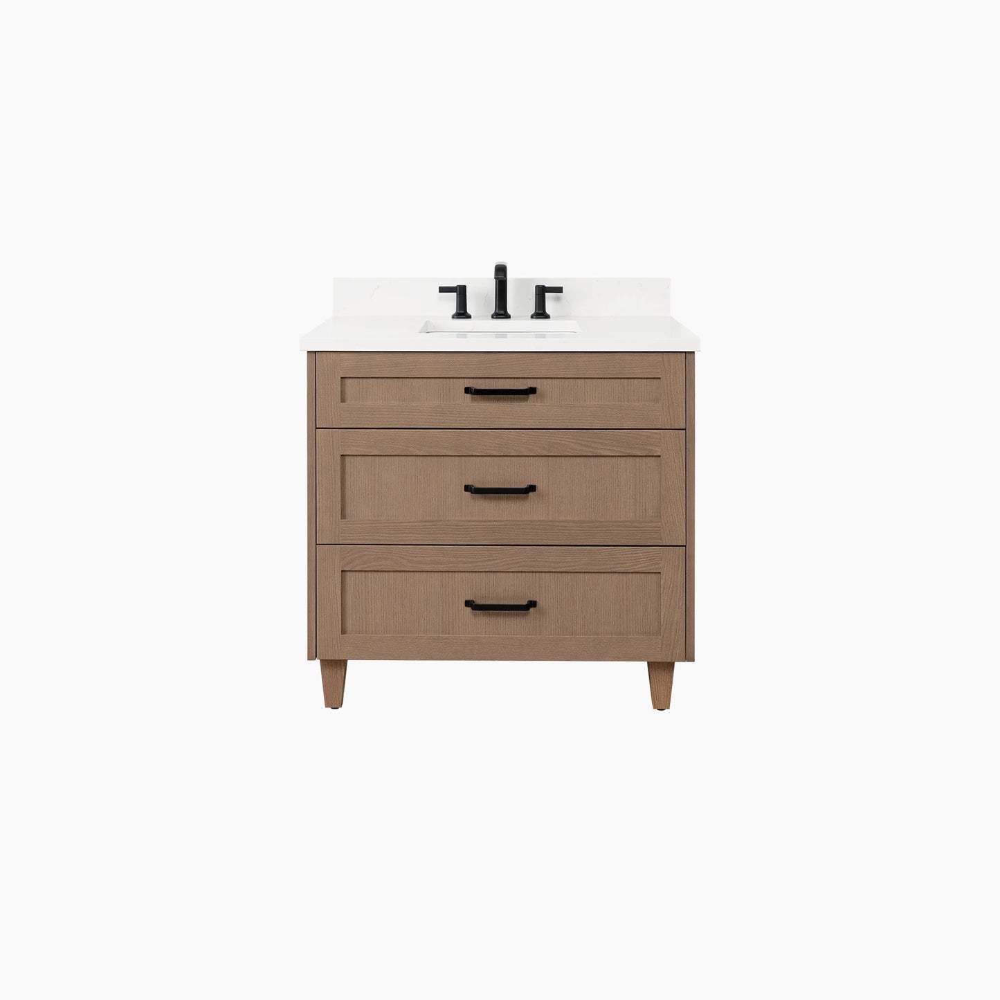 Bridgeport 36" Almond Coast Bathroom Vanity - All Drawers